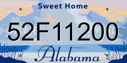 52F11200 Alabama License Plate