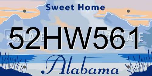 52HW561 Alabama License Plate