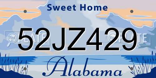 52JZ429 Alabama License Plate