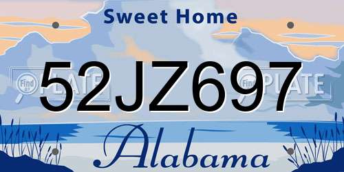 52JZ697 Alabama License Plate