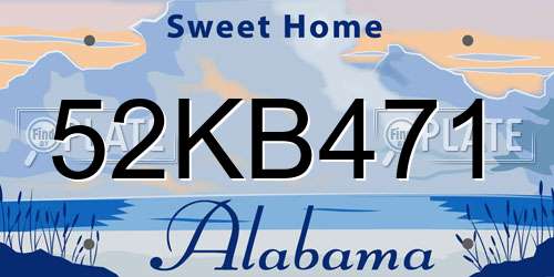 52KB471 Alabama License Plate