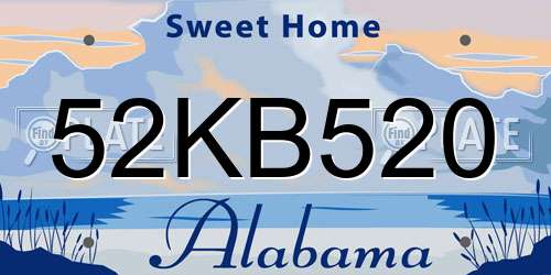 52KB520 Alabama License Plate