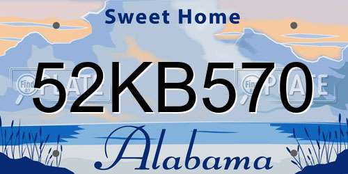 52KB570 Alabama License Plate