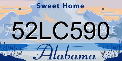52LC590 Alabama License Plate