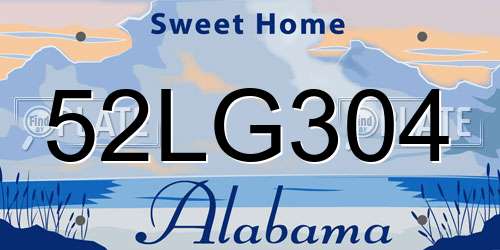 52LG304 Alabama License Plate