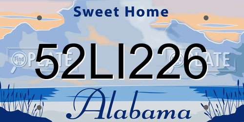 52LI226 Alabama License Plate