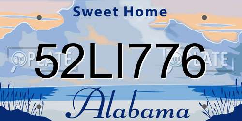 52LI776 Alabama License Plate