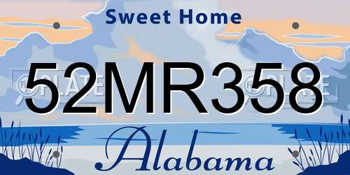 52MR358 Alabama License Plate