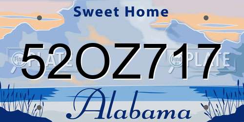 52OZ717 Alabama License Plate