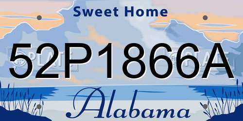 52P1866A Alabama License Plate