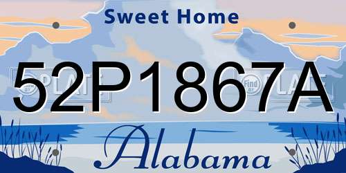 52P1867A Alabama License Plate