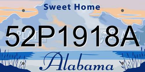52P1918A Alabama License Plate