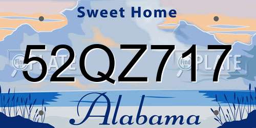 52QZ717 Alabama License Plate