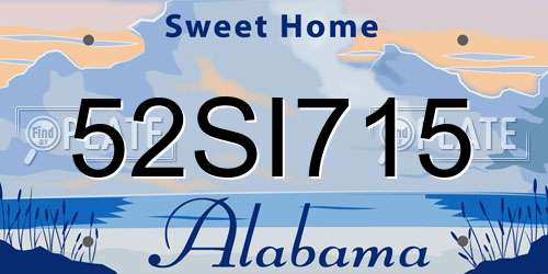 52SI715 Alabama License Plate
