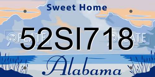 52SI718 Alabama License Plate
