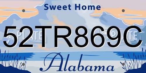 52TR869C Alabama License Plate