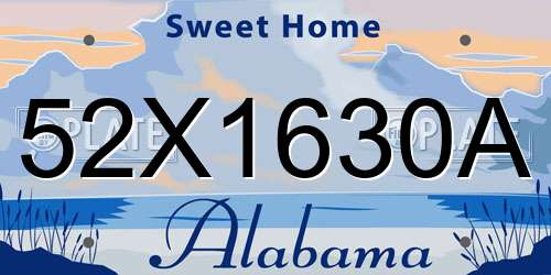 52X1630A Alabama License Plate