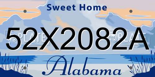 52X2082A Alabama License Plate