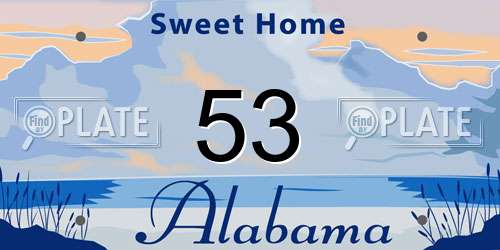 53 Alabama License Plate