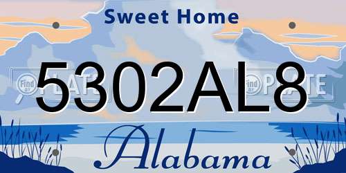 5302AL8 Alabama License Plate