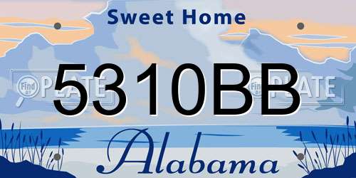 5310BB Alabama License Plate
