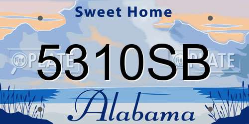 5310SB Alabama License Plate
