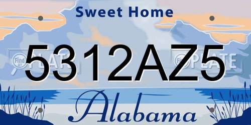 5312AZ5 Alabama License Plate