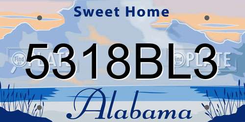 5318BL3 Alabama License Plate