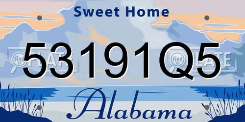 53191Q5 Alabama License Plate