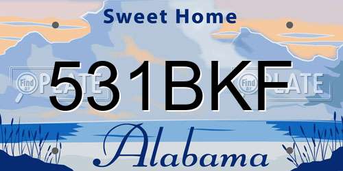 531BKF Alabama License Plate