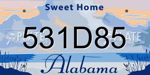 531D85 Alabama License Plate