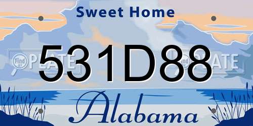 531D88 Alabama License Plate