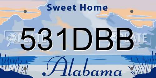 531DBB Alabama License Plate