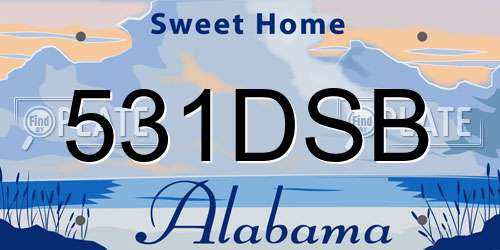 531DSB Alabama License Plate