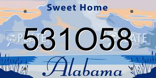 531O58 Alabama License Plate