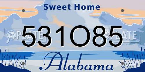 531O85 Alabama License Plate