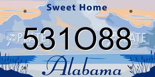 531O88 Alabama License Plate