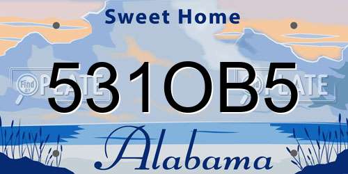 531OB5 Alabama License Plate