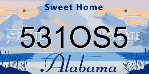 531OS5 Alabama License Plate