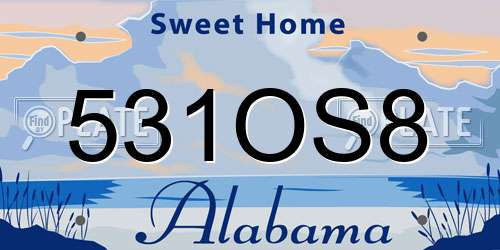 531OS8 Alabama License Plate