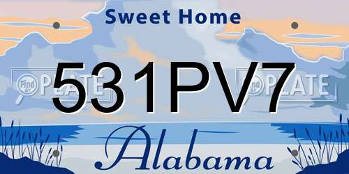 531PV7 Alabama License Plate