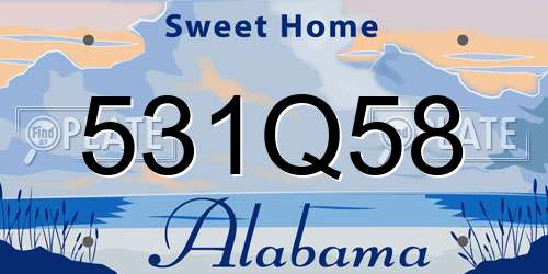 531Q58 Alabama License Plate
