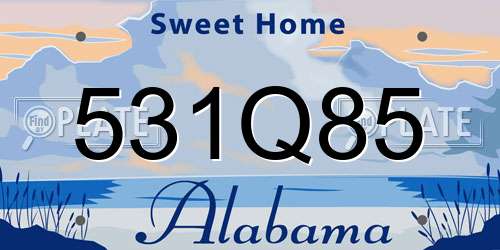 531Q85 Alabama License Plate