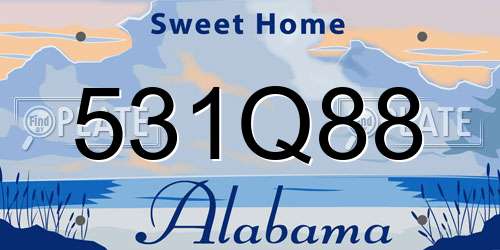 531Q88 Alabama License Plate