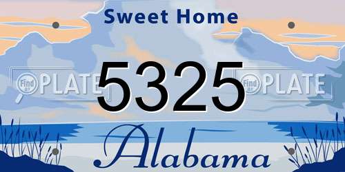 5325 Alabama License Plate