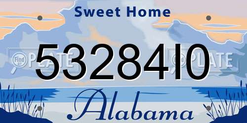 53284I0 Alabama License Plate