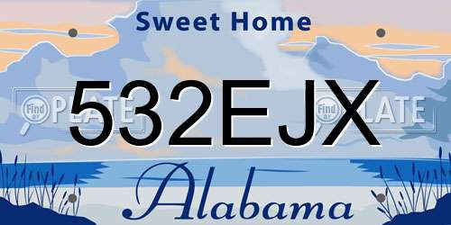 532EJX Alabama License Plate