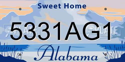 5331AG1 Alabama License Plate