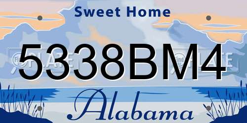 5338BM4 Alabama License Plate