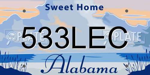 533LEC Alabama License Plate